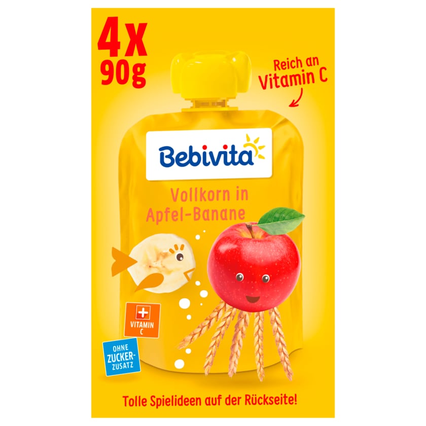 Bebivita Kinder-Spaß Vollkorn in Apfel-Banane 4x90g